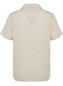 Trendyol Beige Regular Fit Textured Summer Linen Look Shirt