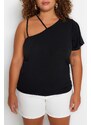 Trendyol Curve Black Single Sleeve Knitted Blouse