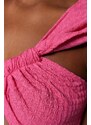 Trendyol Fuchsia Crop Knitted Textured Bustier