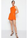 Trendyol Orange Mini Short Skirt with Belt Detail Woven Jumpsuit