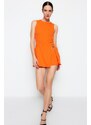 Trendyol Orange Mini Short Skirt with Belt Detail Woven Jumpsuit