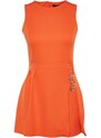 Trendyol Orange Mini Short Skirt with Belt Detail Woven Jumpsuit