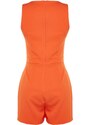 Trendyol Orange Mini Short Skirt with Belt Detail Woven Jumpsuit