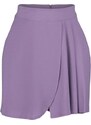 Trendyol Lilac Pleat Detailed Crepe Knitted Shorts Skirt