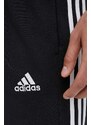 Tréninkové kalhoty adidas Essentials černá barva, s aplikací, IC0044
