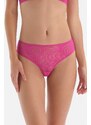 Dagi Fuchsia Lace Stripe Detailed Brazilian Panties