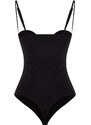 Trendyol Black Lined Studded Tulle Bodysuit