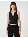 Koton Half Zipper Crop Undershirt Ribbed