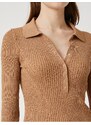 Koton Polo Neck Knitwear Sweater Ribbed Slim Fit