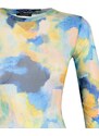 Trendyol Multicolored Printed Crewneck Long Sleeve Flexible Tulle Snapback Knitted Body