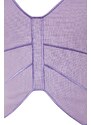 Trendyol Lilac Crop Woven Embroidered Linen Blended Blouse