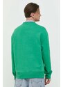 Bavlněná mikina Tommy Jeans pánská, zelená barva, s potiskem