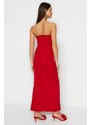 Trendyol Red Woven Long Evening Dress