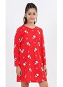 Vienetta Secret Dětská noční košile s dlouhým rukávem Sněhuláci - červená