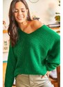 Olalook V Neck Thessaloniki Knit Oversize Knitwear Sweater