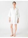 Koton Bridal Satin Dressing Gown with Belted