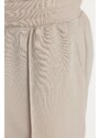 Trendyol Stone Regular/Normal Fit Medium Length Textured Elastic Waist Stitch Detail Pique Shorts