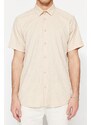 Trendyol Stone Regular Fit Short Sleeve Textured Knitted Shirt