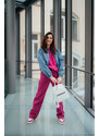 Trendyol Fuchsia Pocket Detailed High Waist Wide Leg Jeans Pants