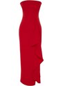 Trendyol Red Woven Long Evening Dress