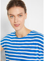 bonprix Udržitelné pruhované tričko Oversized Modrá
