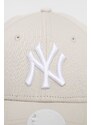 Bavlněná baseballová čepice New Era béžová barva, NEW YORK YANKEES