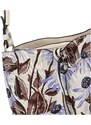 David Jones Květinová dámská koženková kabelka Elena, béžovo-fialová