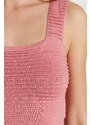 Trendyol Dried Rose Crop Knitted Blouse With Knitted Detail