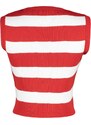 Trendyol Red Crop Striped Knitwear Blouse