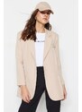 Trendyol Beige Buttoned Blazer Woven Lined Jacket