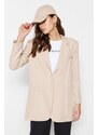 Trendyol Beige Buttoned Blazer Woven Lined Jacket