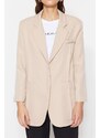 Trendyol Beige Buttoned Blazer Woven Lined Jacket