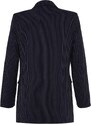 Trendyol Navy Blue Woven Lined Button Closure Striped Jacket