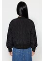 Trendyol Black Oversize nepromokavý bundový kabát bomber