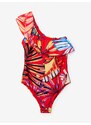 Červené dámské vzorované plavky Desigual Medewi - Dámské