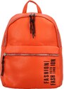 Turbo bags Trendový dámský koženkový batoh s potiskem Lia, oranžový