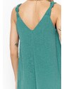 Trendyol Green Relaxed Fit Midi Textured Woven Dress