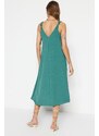 Trendyol Green Relaxed Fit Midi Textured Woven Dress