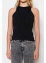 Trendyol Black Cotton Halterneck Fitted/Slip-On, Stretchy Knit Undershirt Singlet