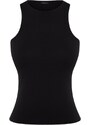 Trendyol Black Cotton Halterneck Fitted/Slip-On, Stretchy Knit Undershirt Singlet
