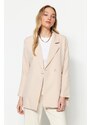 Trendyol Cream Woven Lined Single Button Back Detailed Jacket