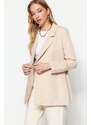 Trendyol Cream Woven Lined Single Button Back Detailed Jacket