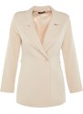 Trendyol Cream Woven Lined Single Button Back Detailed Jacket