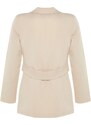 Trendyol Cream Woven Lined Single Button Back Detailed Jacket