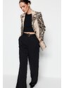 Trendyol Beige Animal Patterned Jacket Coat