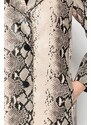 Trendyol Beige Animal Patterned Jacket Coat