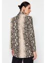 Trendyol Beige Animal Patterned Jacket Coat