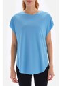 Dagi Light Blue Women's T-Shirt Boat Neck