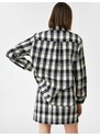 Koton Checkered Jacket with Pockets