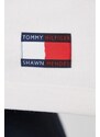 Mikina Tommy Hilfiger dámská, béžová barva, s kapucí, vzorovaná